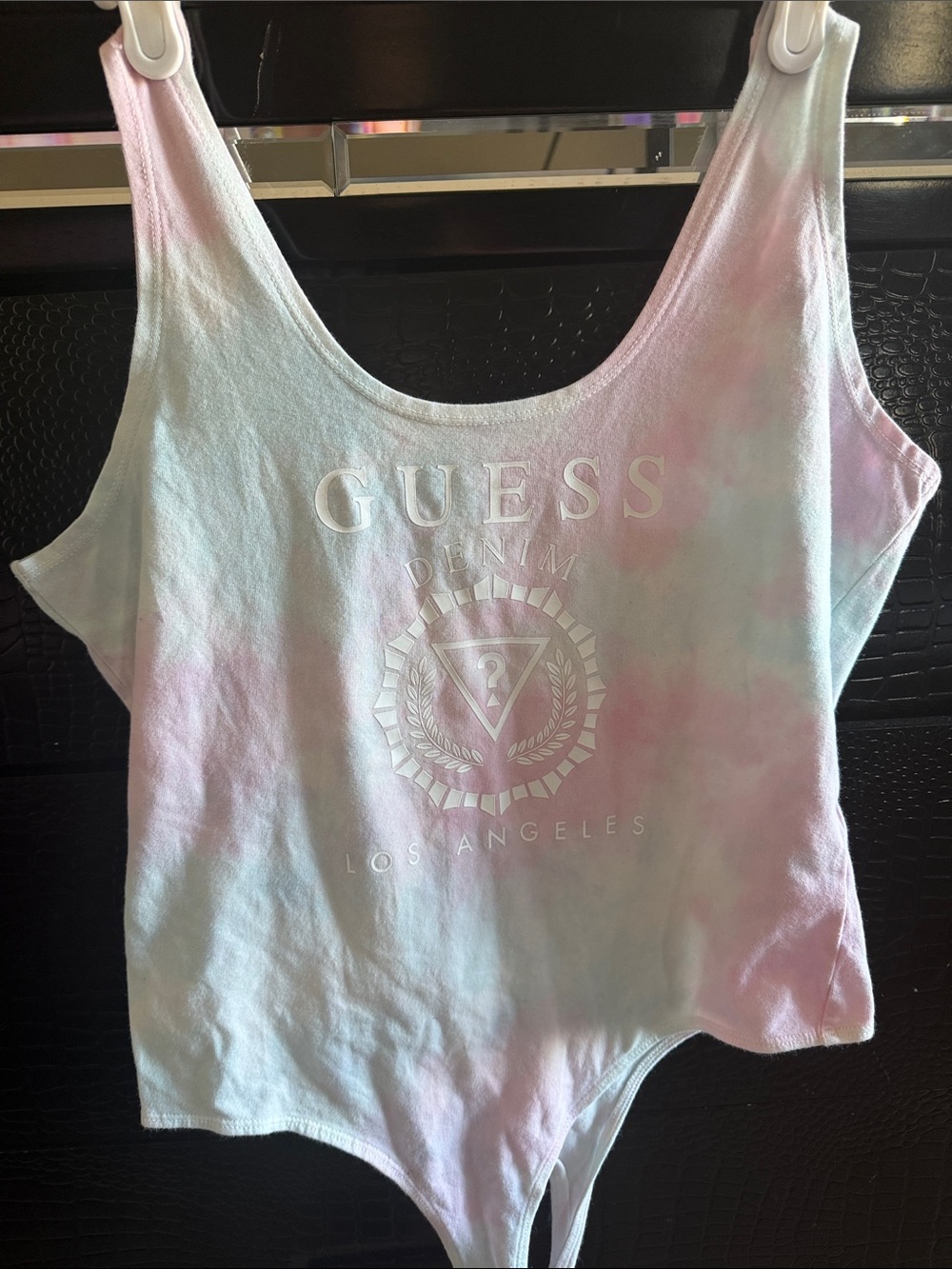 Guess Pastel Tie-Dye Logo Bodysuit - Pink & Blue